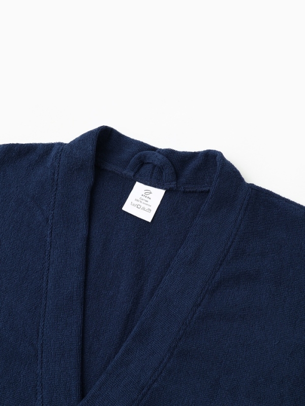 Халат мужской Экономь и Я, цв. тёмно-синий, р-р 56-58, 100% хл, 340 г/м2