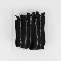 Молния &laquo;Трактор&raquo;, №5, разъёмная, декоративное звено &laquo;Акулий зуб&raquo;, замок автомат, 90 см, чёрная