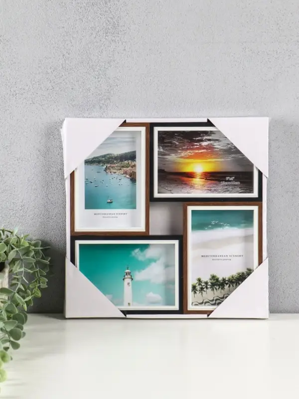 Фоторамка МДФ, стекло на 4 фото 10х15 "Тёмная ночь" 28,5х28,5х2,2 см