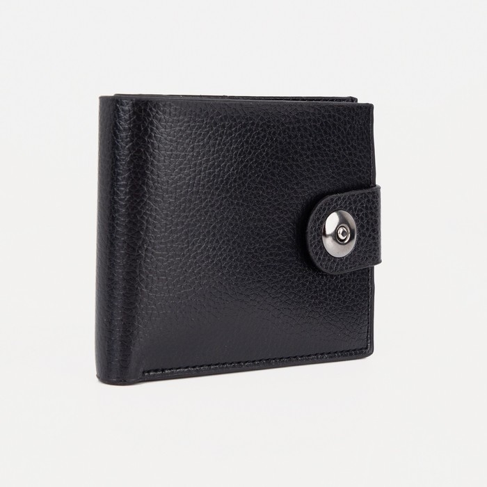 Портмоне мужское на магните, отдел для купюр, для карт, для монет, цвет чёрный Портмоне мужское на магните, отдел для купюр, для карт, для монет, цвет чёрный