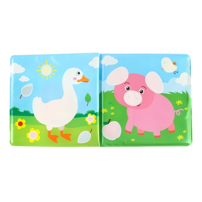 Книжка - игрушка для ванны Крошка Я &laquo;Рисуем пальчиками: животные фермы&raquo;, водная раскраска