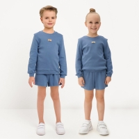 Костюм детский (свитшот, шорты) MINAKU, цвет синий, рост 116 см