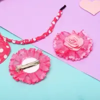 Набор для волос "Солоха" (ободок, 2 зажима) розочки, розовый
