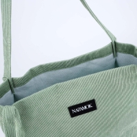 Сумка шопер вельветовый без застёжки, зелёный