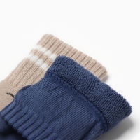 Набор махровых носков Крошка Я Basic Line, 2 пары, 0-6 мес., бежевый/синий Набор махровых носков Крошка Я Basic Line, 2 пары, 0-6 мес., бежевый/синий