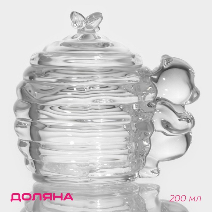 Баночка стеклянная для мёда и варенья &laquo;Медвежонок&raquo;, 200 мл, 11,5&times;9,3 см