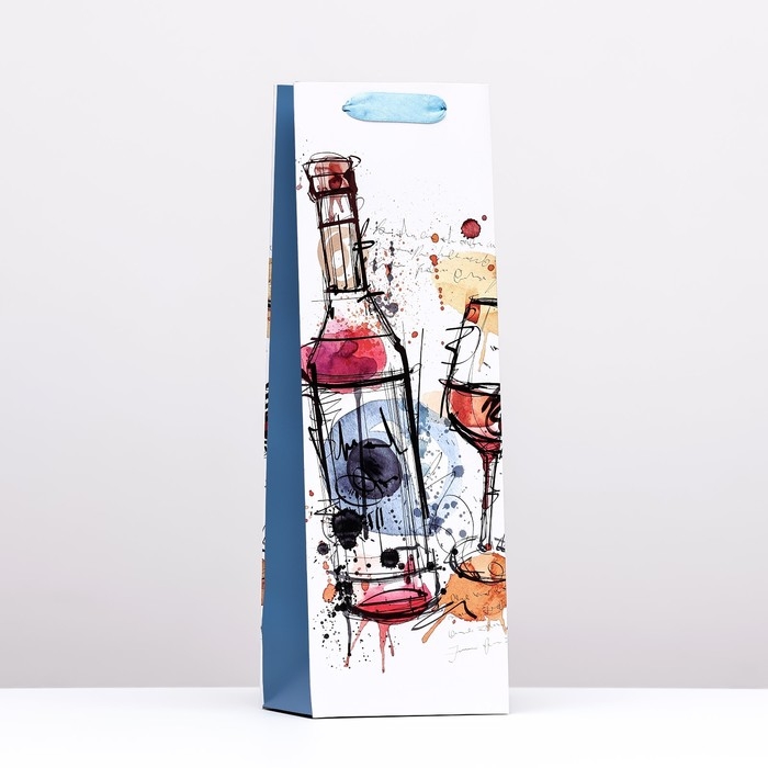 Пакет  под бутылку &laquo;Пара&raquo;,  белый 12 x 36 x 9 см