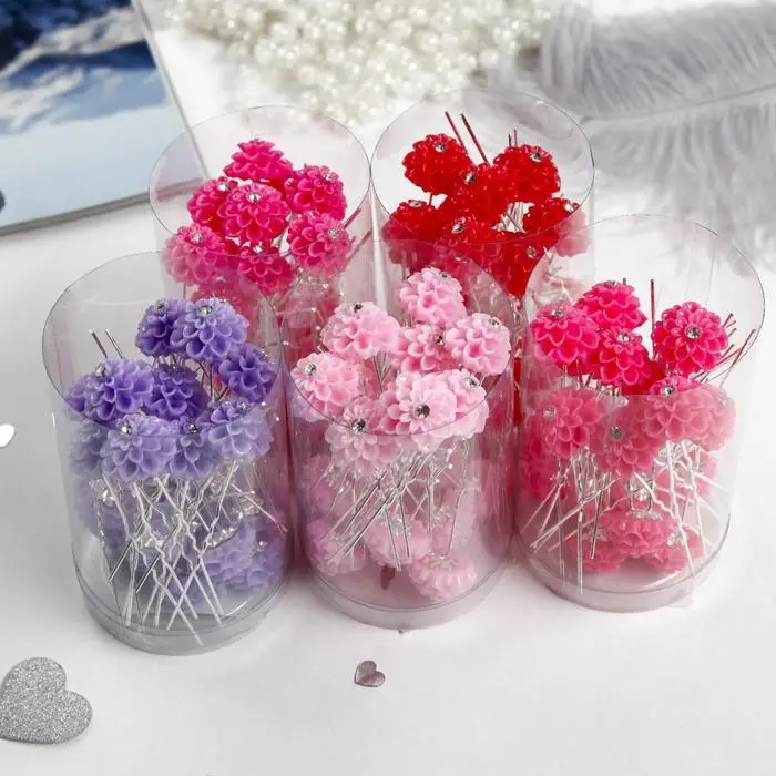 Шпилька для волос &laquo;Цветок объёмный&raquo;, МИКС