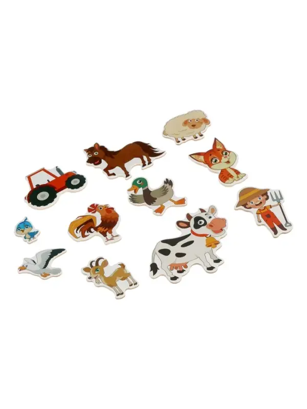 Пазлы для малышей "Ферма" цветные липучки