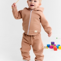 Костюм: толстовка и брюки Крошка Я Dino, рост 62-68, коричневый