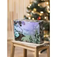 Коробка подарочная новогодняя складная &laquo;Happy New Year&raquo;, 30,5 х 22 х 9,5 см, Новый год