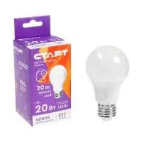 Лампа светодиодная СТАРТ, 20 Вт, Е27, 4000К, 1600 лм, свечение нейтральное белое