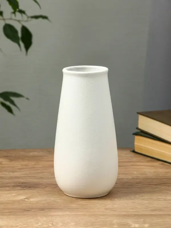 Ваза керамика настольная "Шерон" классика, 19,5х9,5х7 см, белый