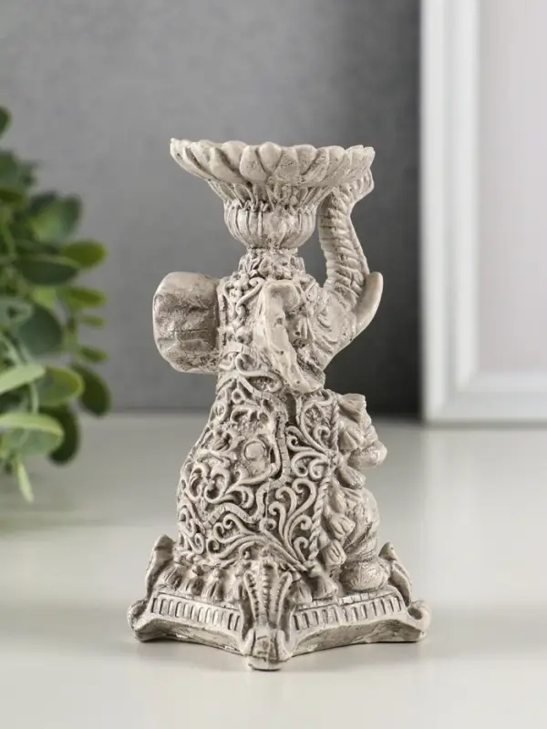 Подсвечник "Слон" высота 12 см, под камень