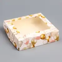 Коробки подарочная, складная, с окном, &laquo;С Днем Рождения&raquo; 15&times;15&times;4 см