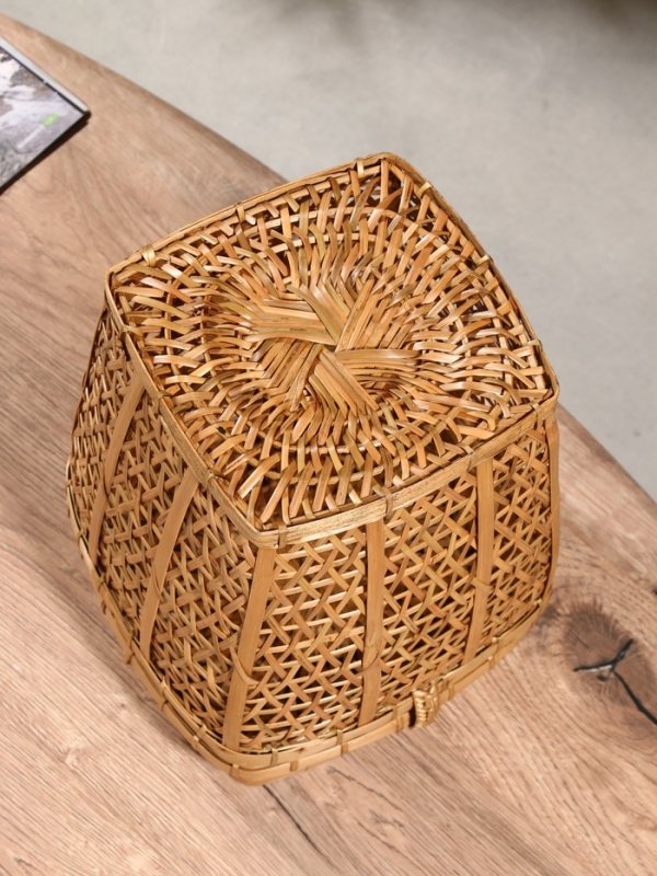 Корзина плетёная "Баскет" бамбук 24х24х28 см, светлая