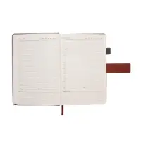 Ежедневник недатированный формат А5, с хлястиком, 128л, линия, пвх, Коричневый