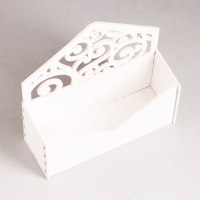 Кашпо деревянное 18&times;6&times;20 см Конверт Радель "Дуновение", белый Дарим Красиво