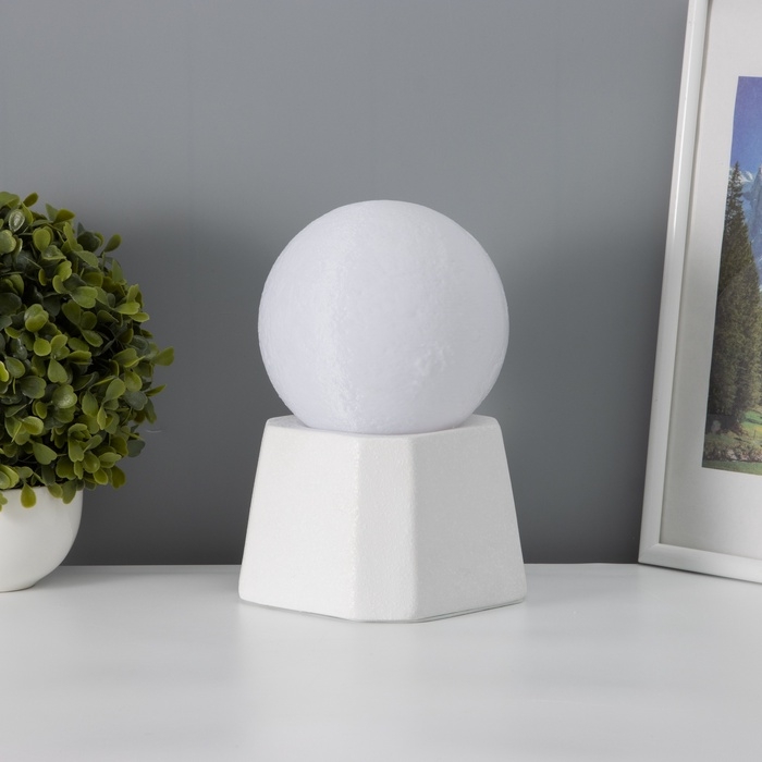 Лампа настольная "Полная луна"LED 1х40Вт Е27 белый 12х12х21см