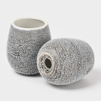 Набор аксессуаров для ванной комнаты Доляна &laquo;Камень&raquo;, 4 предмета (дозатор 300 мл, мыльница, 2 стакана), цвет серый