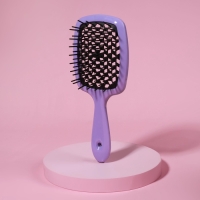 Расчёска массажная, широкая, вентилируемая, 8,4 &times; 20,5 см, цвет МИКС
