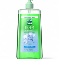 Шампунь для волос Чистая линия &laquo;объем и сила&raquo; экстракт льна и пшеницы, 1000 мл