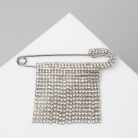 Булавка «Торжество» дождик, 7см, цвет белый в серебре Булавка «Торжество» дождик, 7см, цвет белый в серебре