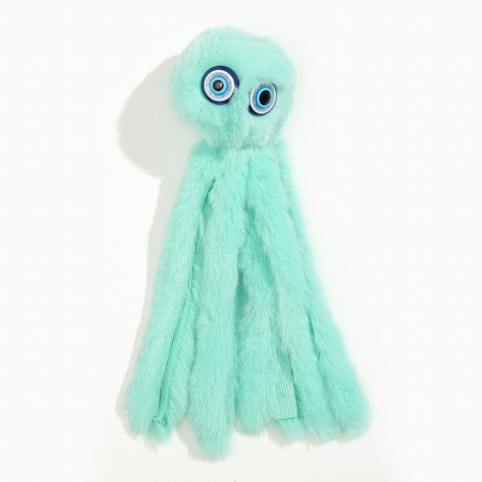 Игрушка для кошек "Осьминожек" из искусственного меха , до 19 см, мятная