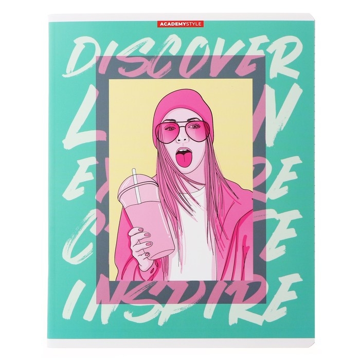 Тетрадь 48 листов в клетку "Дело в шляпе", обложка мелованный картон, софт-тач лам, блок 60г/м2, МИКС