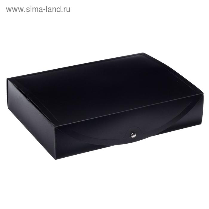 Короб архивный на кнопке А4 Calligrata, 70 мм, 800 мкм, разборный, чёрный