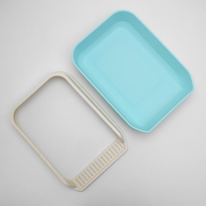 Туалет с высоким бортом с совком и фильтром, 50 х 36 х 21 см, голубой Туалет с высоким бортом с совком и фильтром, 50 х 36 х 21 см, голубой