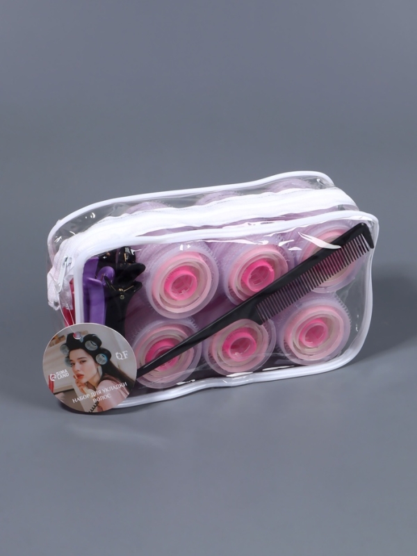 Набор для завивки волос, 37 предметов: бигуди - 24 шт., зажимы - 12 шт., расчёска, цвет МИКС