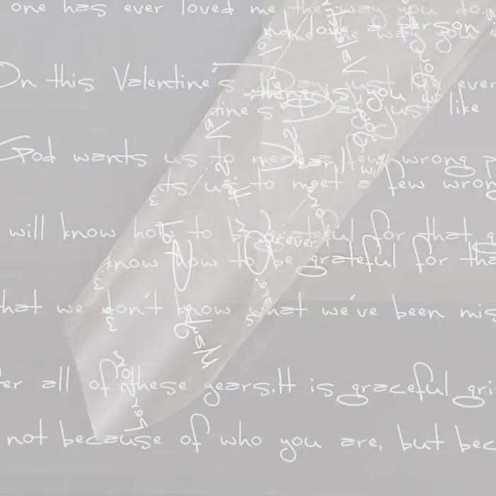 Пленка для декора и флористики, глянцевая, белая, однотонная, &laquo;Письмо&raquo;, двусторонняя, лист 1 шт., 58&times;58 см