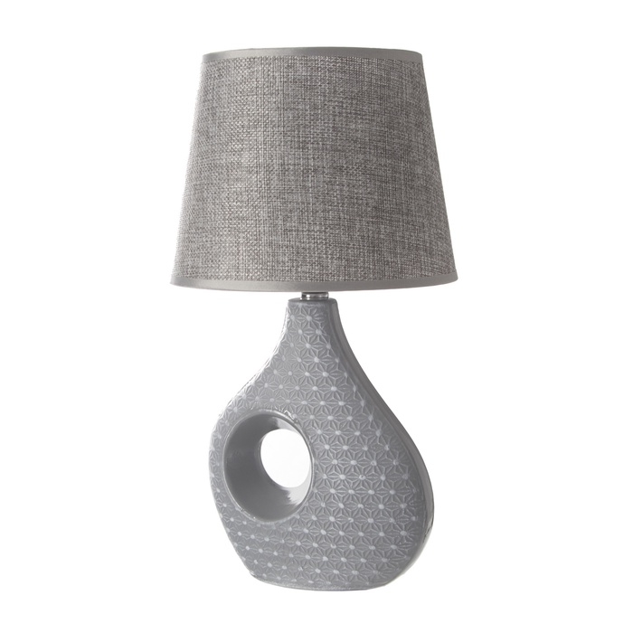 Настольная лампа с абажуром RISALUX «Маделин», Е14, 40 Вт, серый, 18×18×33.5 см Настольная лампа с абажуром RISALUX «Маделин», Е14, 40 Вт, серый, 18×18×33.5 см