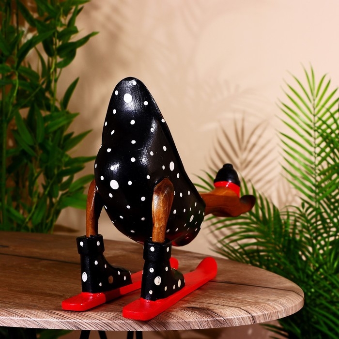 Сувенир &laquo;Утка-лыжник в чёрном&raquo;, 33 см, дерево