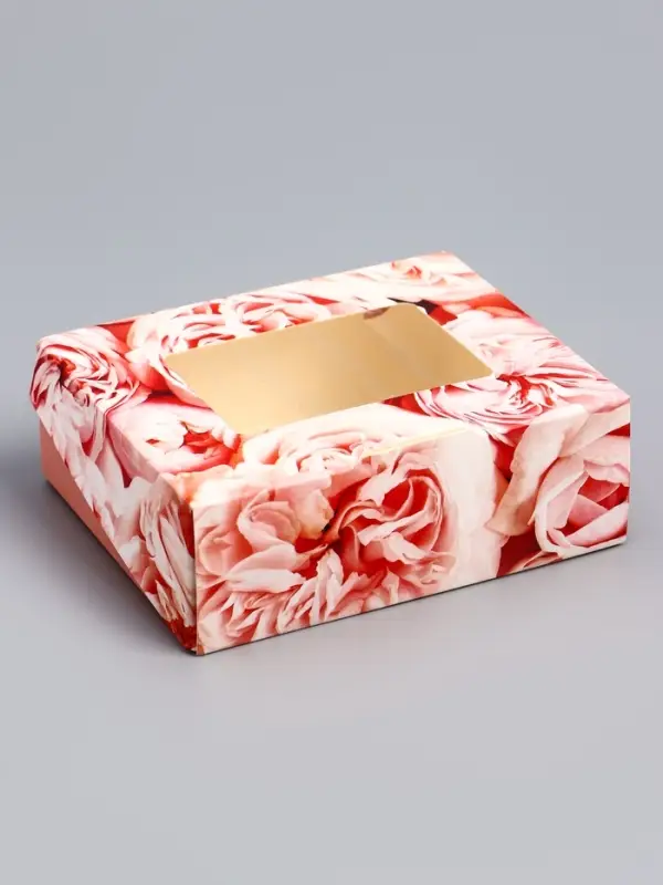 Коробка складная &laquo;Пионы&raquo; 10&times;8&times;3.5 см