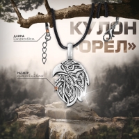 Кулон-оберег &laquo;Орёл&raquo; защитник, цвет чернёное серебро на чёрном шнурке, 60 см
