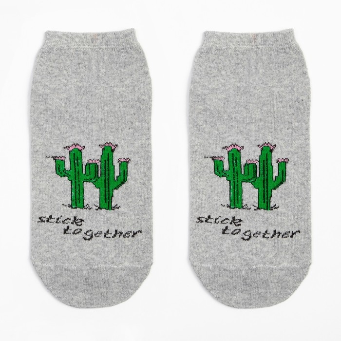 Носки MINAKU &laquo;Кактусы&raquo;, цвет серый, размер 38-39 (25 см)
