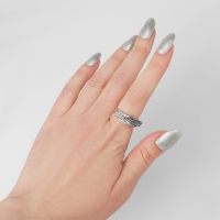 Кольцо &laquo;Перстень&raquo; крыло, цвет чернёное серебро, безразмерное