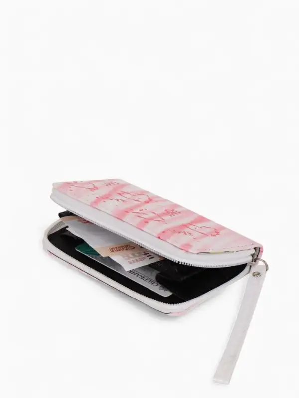 Кошелек жен 07-01-01 Июнь2528 сердце, 12*1,5*9 см, 2 отд+отд/молн, д/карт, розовый