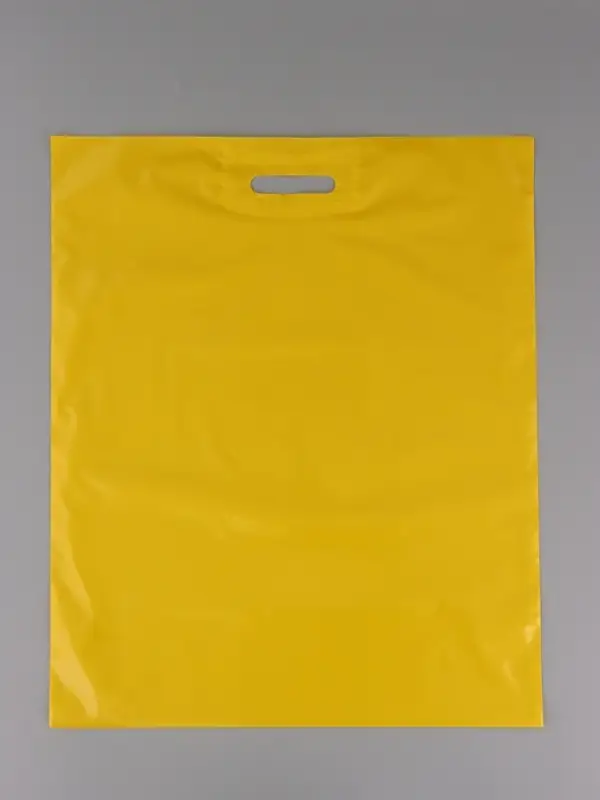 Пакет полиэтиленовый с вырубной ручкой, Желтый 50-60 См, 70 мкм