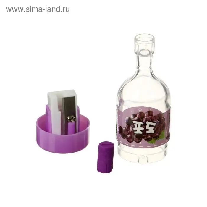 Точилка с контейнером "Бутылочка", МИКС