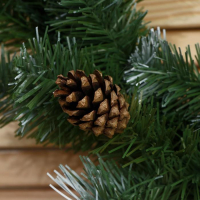 Венок "Рождественский"  Белоснежный (шишка золото) 45 см