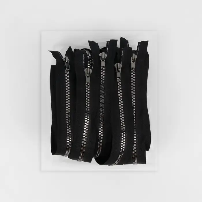 Молния &laquo;Трактор&raquo;, №5, разъёмная, декоративное звено &laquo;Акулий зуб&raquo;, замок автомат, 90 см, чёрная