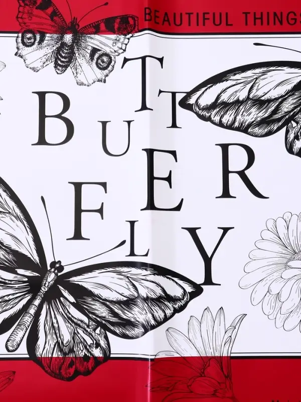 Пленка для цветов, &laquo;Бабочки&raquo;, красный, 57&times;57&plusmn;1 см