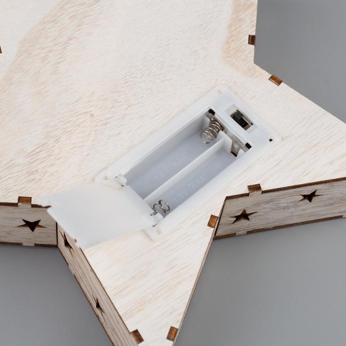 Светодиодная фигура «Звезда с новогодним пейзажем» 22 × 22 × 4 см, дерево, батарейки АААх2 (не в комплекте), свечение тёплое белое Светодиодная фигура «Звезда с новогодним пейзажем» 22 × 22 × 4 см, дерево, батарейки АААх2 (не в комплекте), свечение тёплое белое