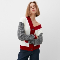 Кардиган на пуговицах женский MINAKU, экрю, размер 42 Кардиган на пуговицах женский MINAKU, экрю, размер 42