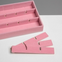 Подставка для украшения 18 ячеек, флок, 21&times;12,3&times;2,5 см, цвет розовый