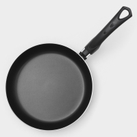 Сковорода Promo, d=24 см, стеклянная крышка, антипригарное покрытие, алюминий, чёрная