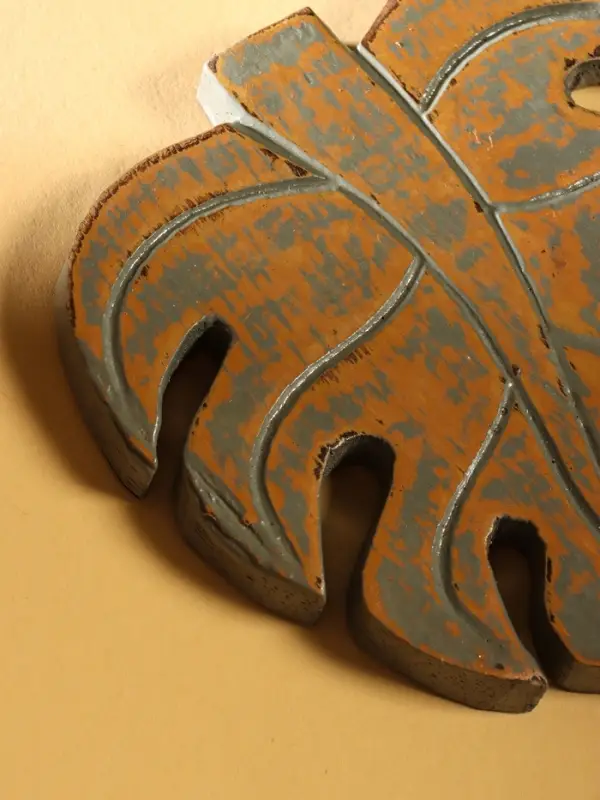 Панно "Лист" дерево 12х13х1 см, цв. коричневый